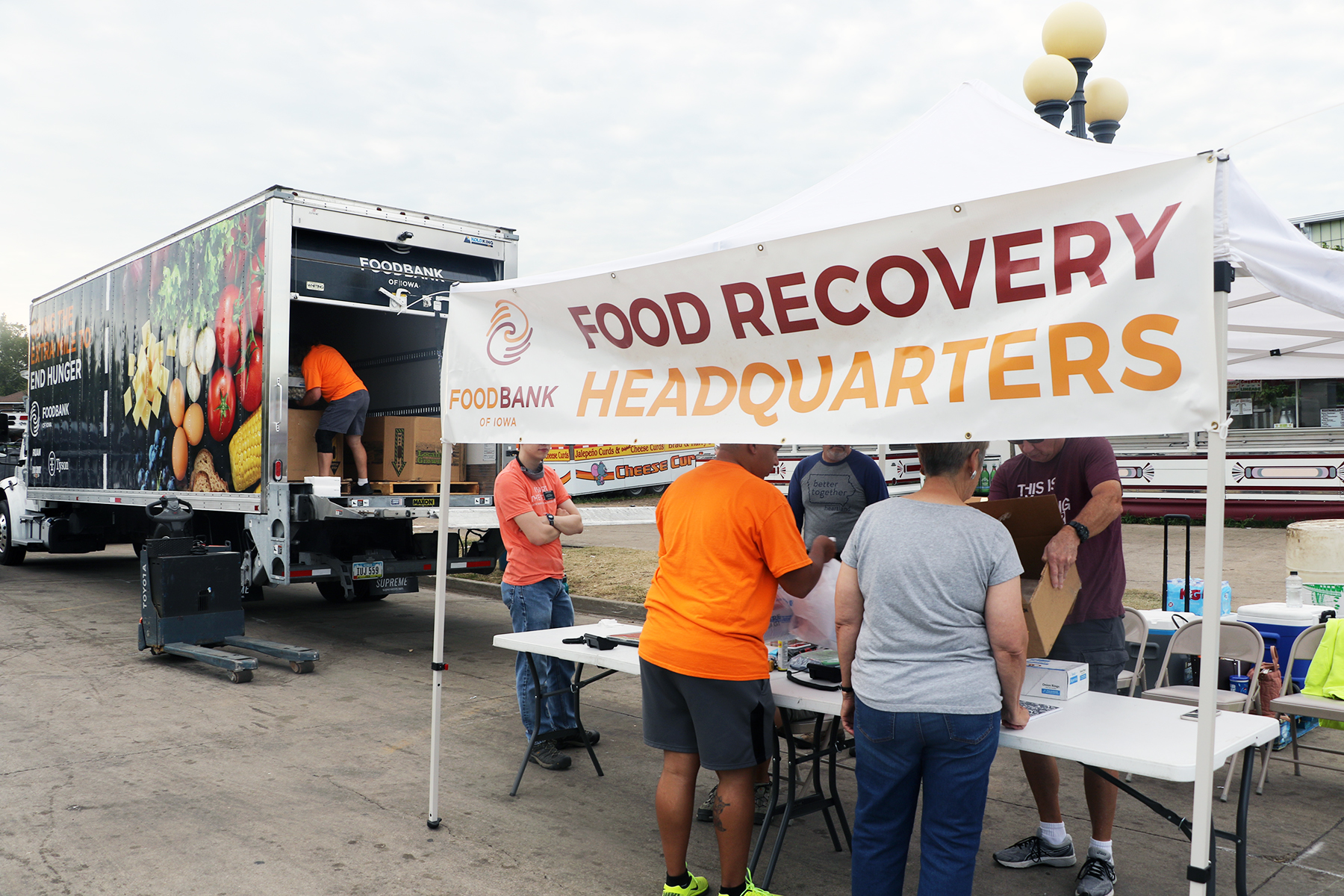 Food Bank of Iowa Collects Unused Vendor Supplies from the Iowa State