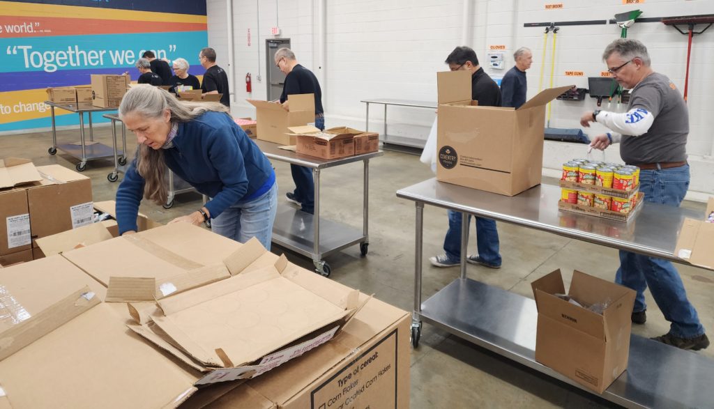 Volunteers at work at Food Bank of Iowa in Des Moines
